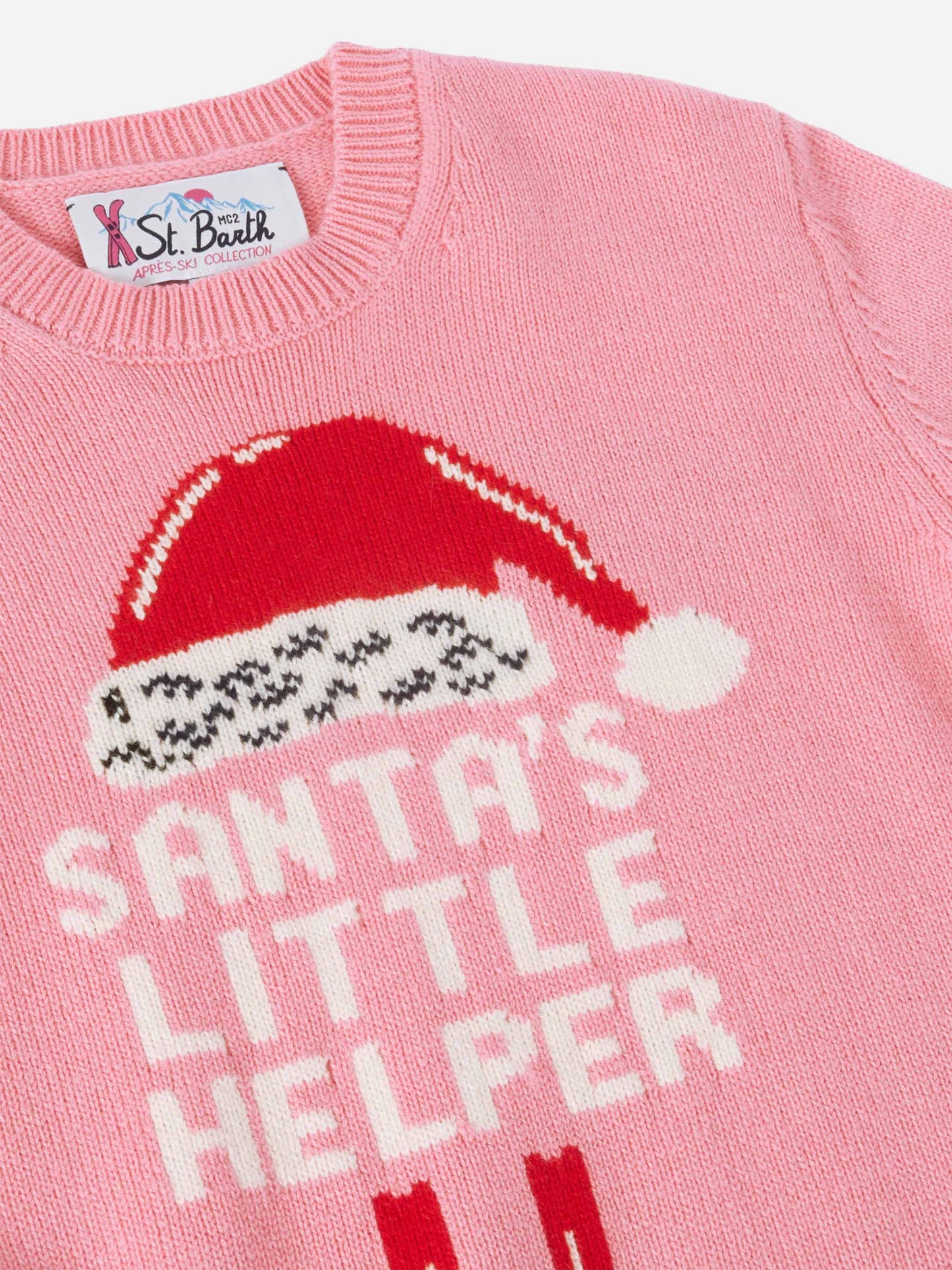 Pull Princess en mélange de cachemire avec jacquard Santa's little helper 