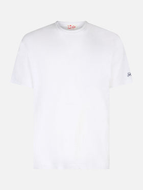 President flamed cotton t-shirt in white solid color