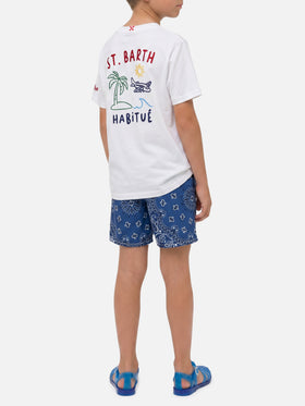 T-shirt Portland Jr con ricamo Habitué su fronte e retro