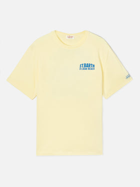 Yellow Portland t-shirt with St. Jean Beach illustration