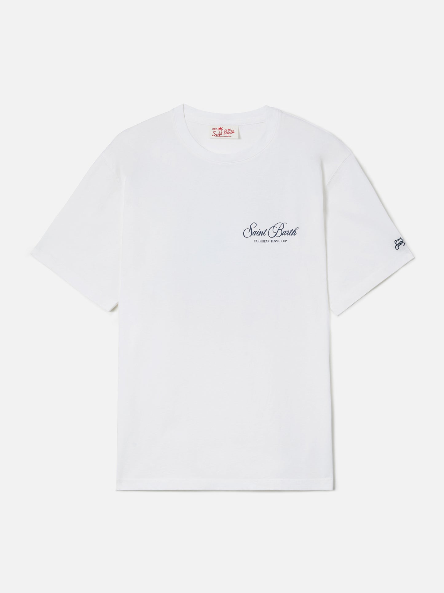 Weißes Portland T-Shirt mit Caribbean Tennis Cup Print 