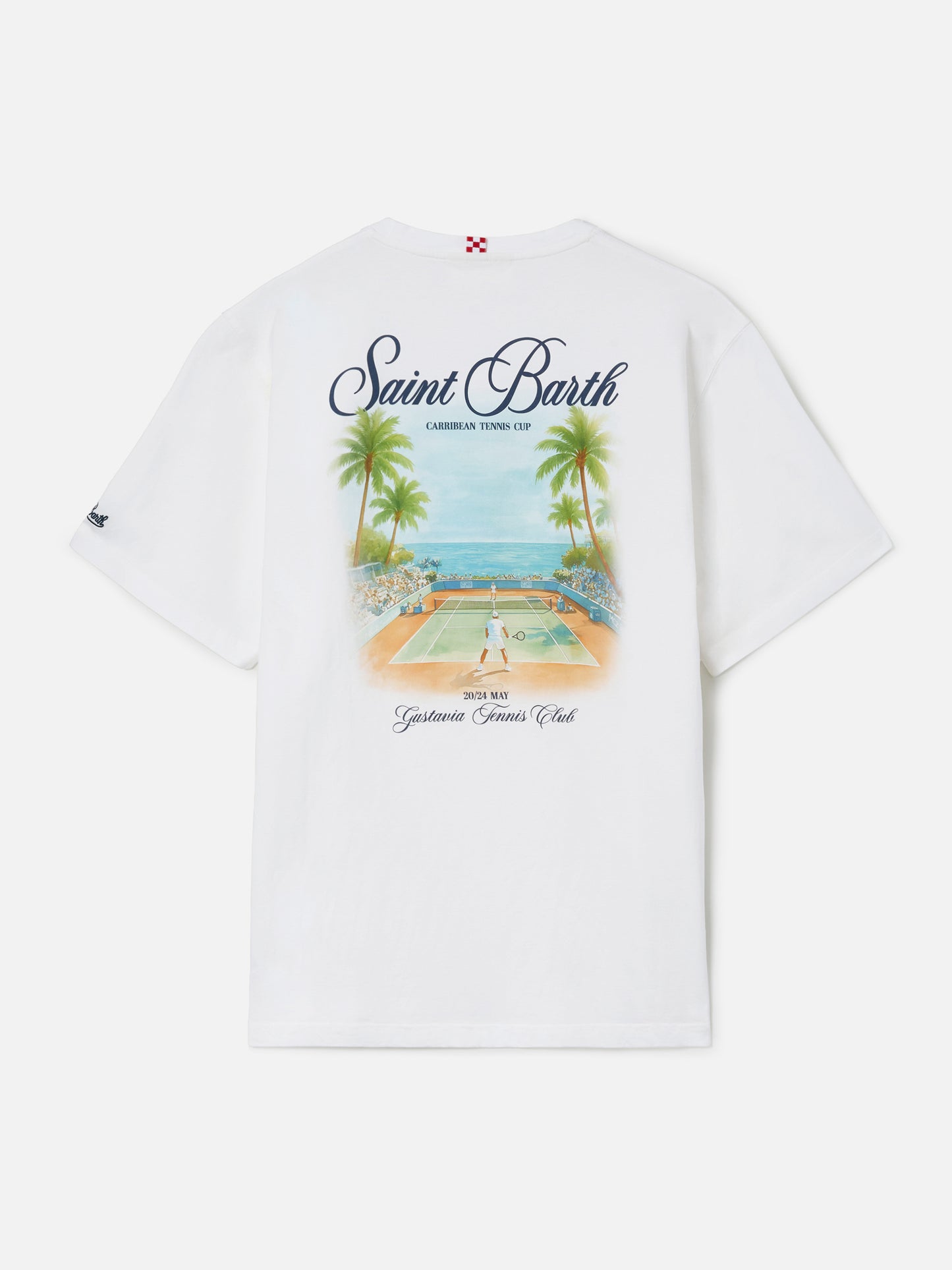 Weißes Portland T-Shirt mit Caribbean Tennis Cup Print 