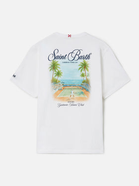 Weißes Portland T-Shirt mit Caribbean Tennis Cup Print 