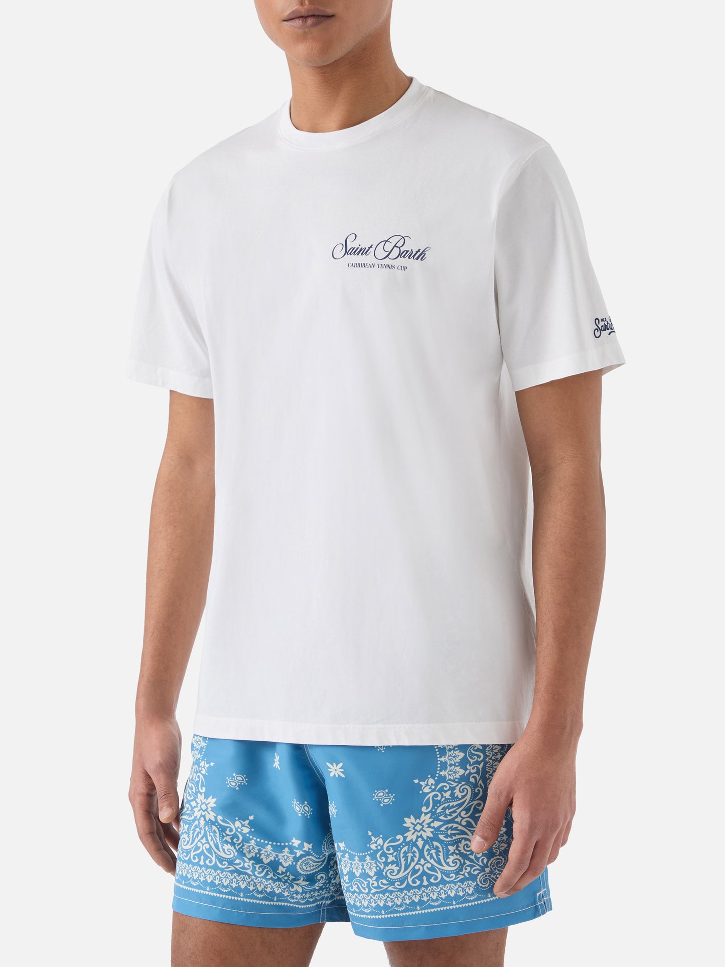 Weißes Portland T-Shirt mit Caribbean Tennis Cup Print 