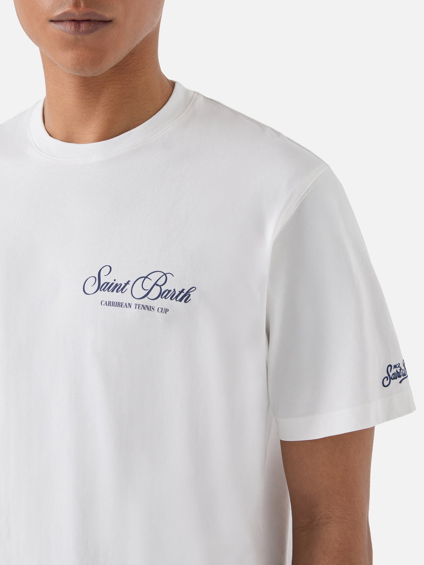 Weißes Portland T-Shirt mit Caribbean Tennis Cup Print 