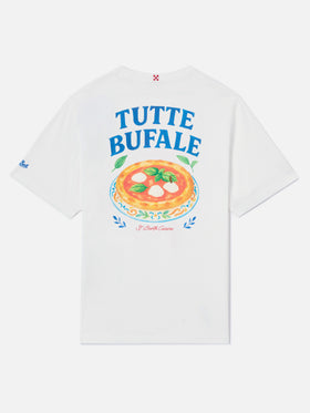 White Portland t-shirt with Tutte Bufale print