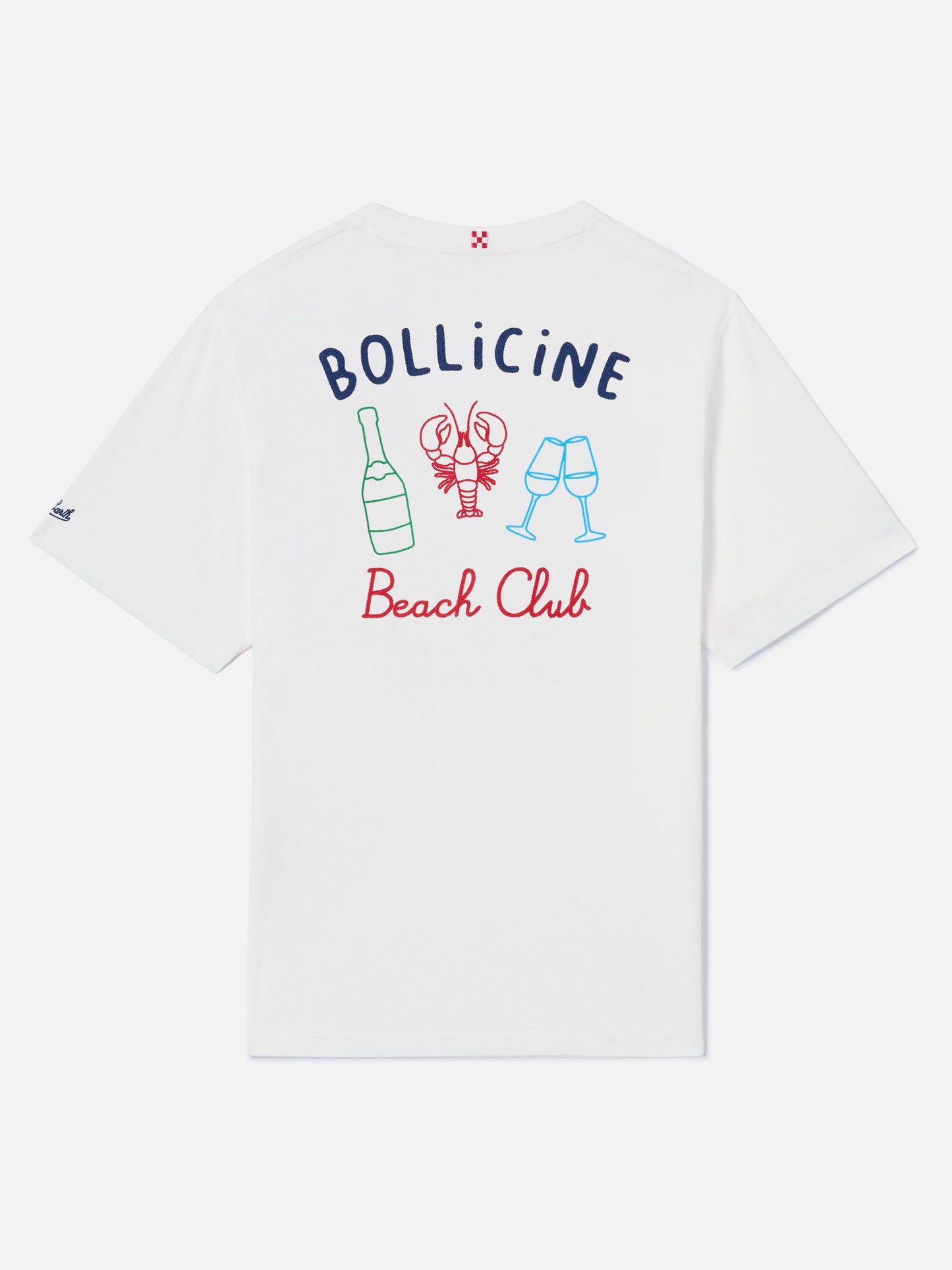 Camiseta White Portland con bordado Bollicine Beach Club 