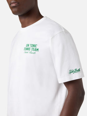 T-shirt Portland bianca con illustrazione Gin Tonic Tennis Team