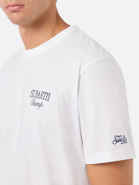 White Portland t-shirt with Après Tennis Champion illustration