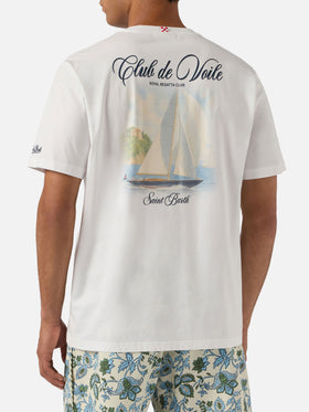 White Portland t-shirt with Club de Voile print