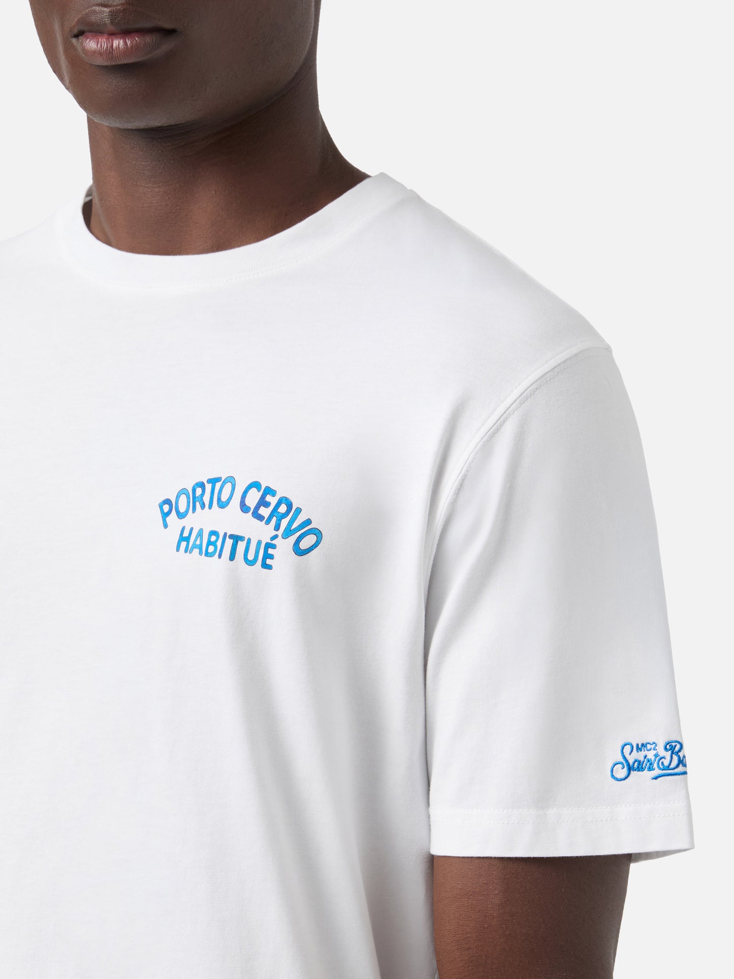 White Portland t-shirt with Porto Cervo Habitué print | Special Edition