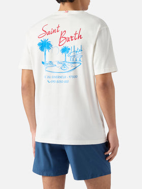 Cream Portland t-shirt with St. Barth Hotel print