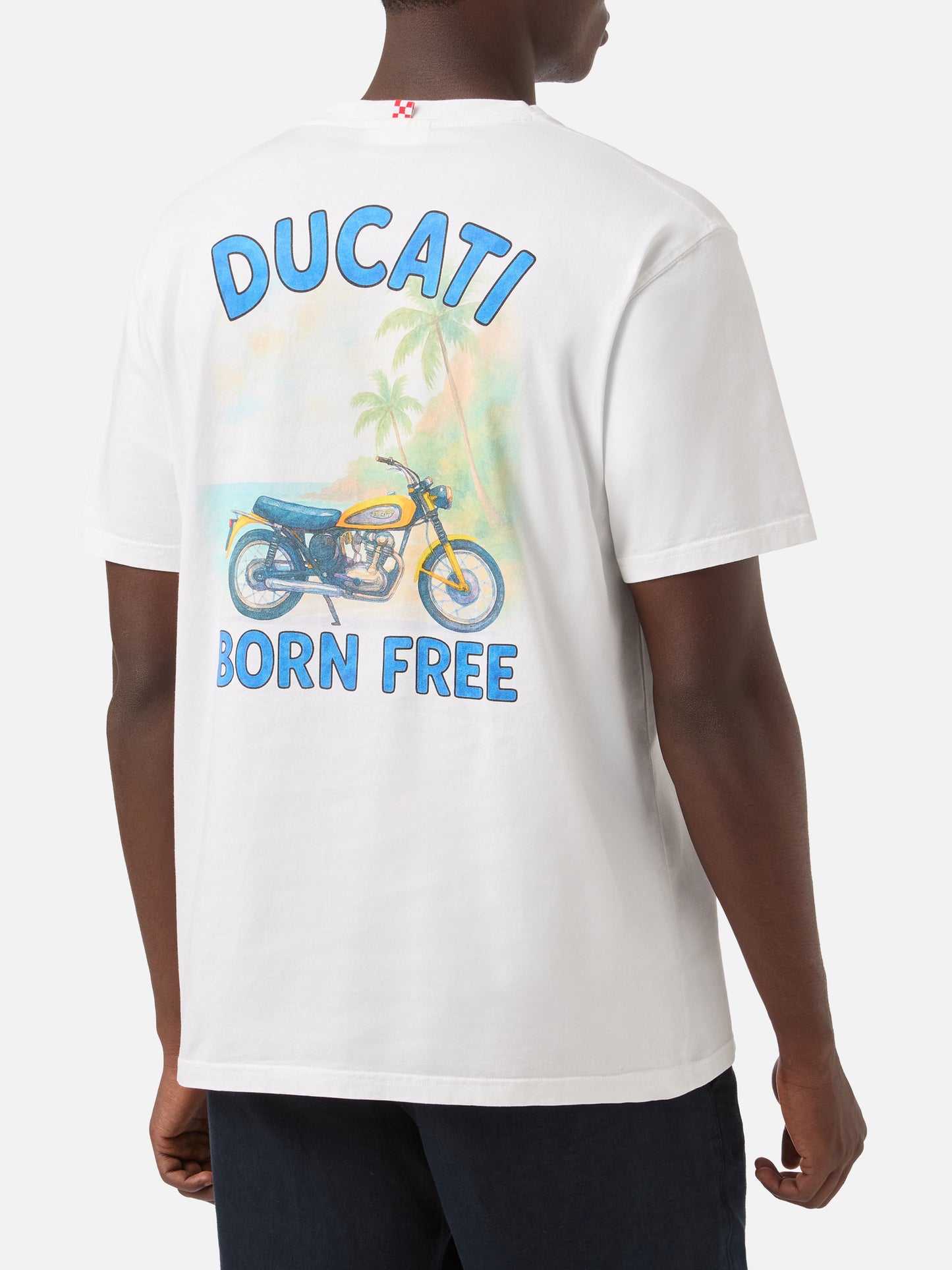 White Portland t-shirt with Ducati Born Free print | Special Edition