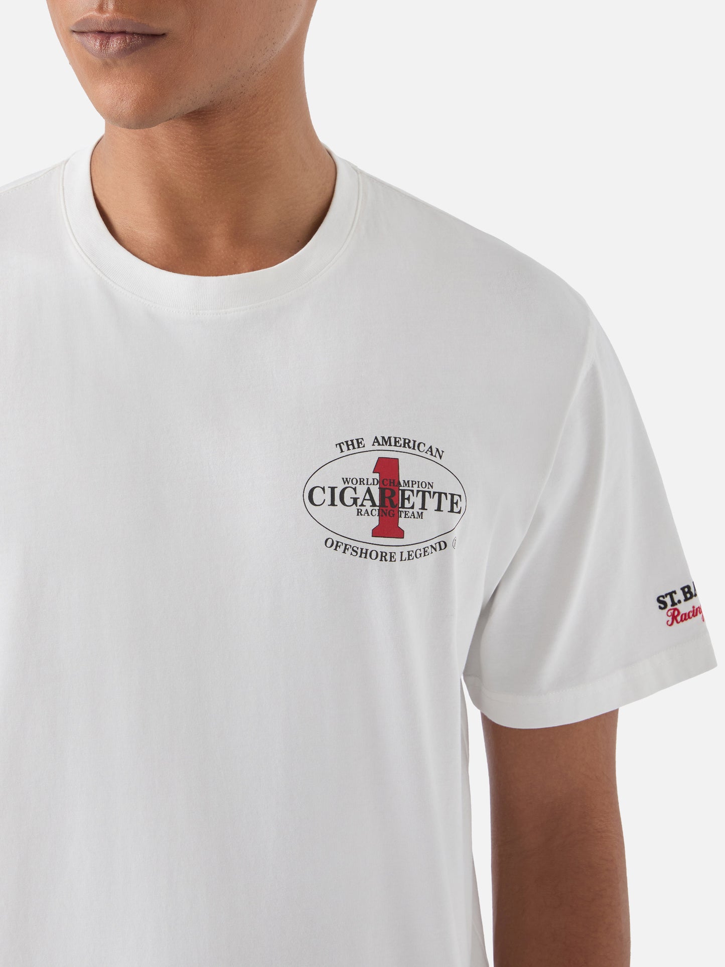 Cream Portland t-shirt with Cigarette Racing print | Special Edition