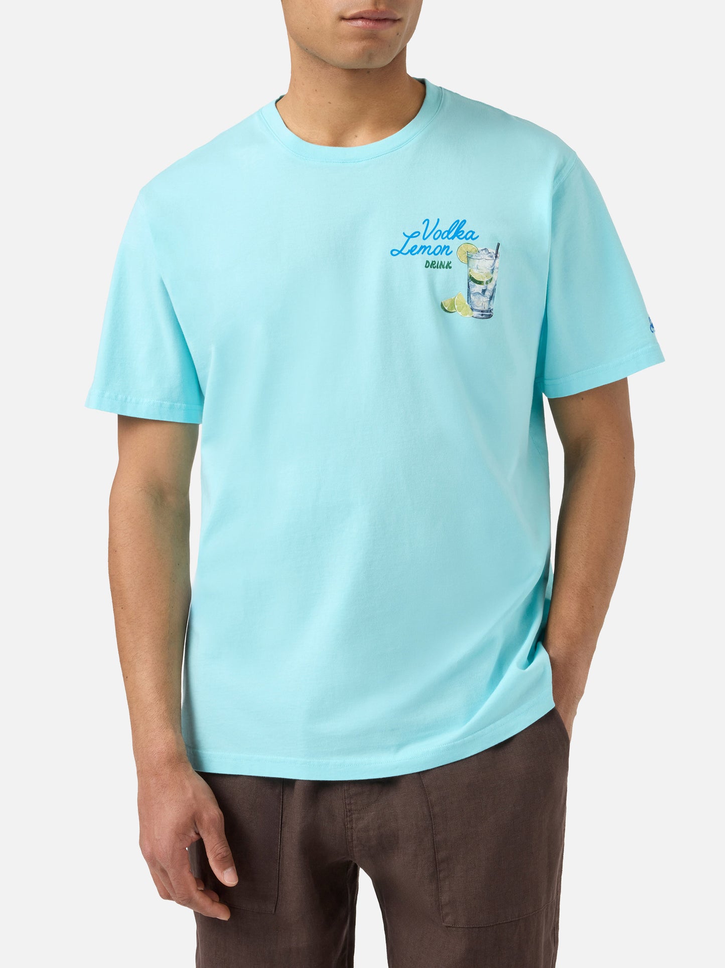 T-shirt Portland vert aqua avec illustration Vodka Lemon Drink 