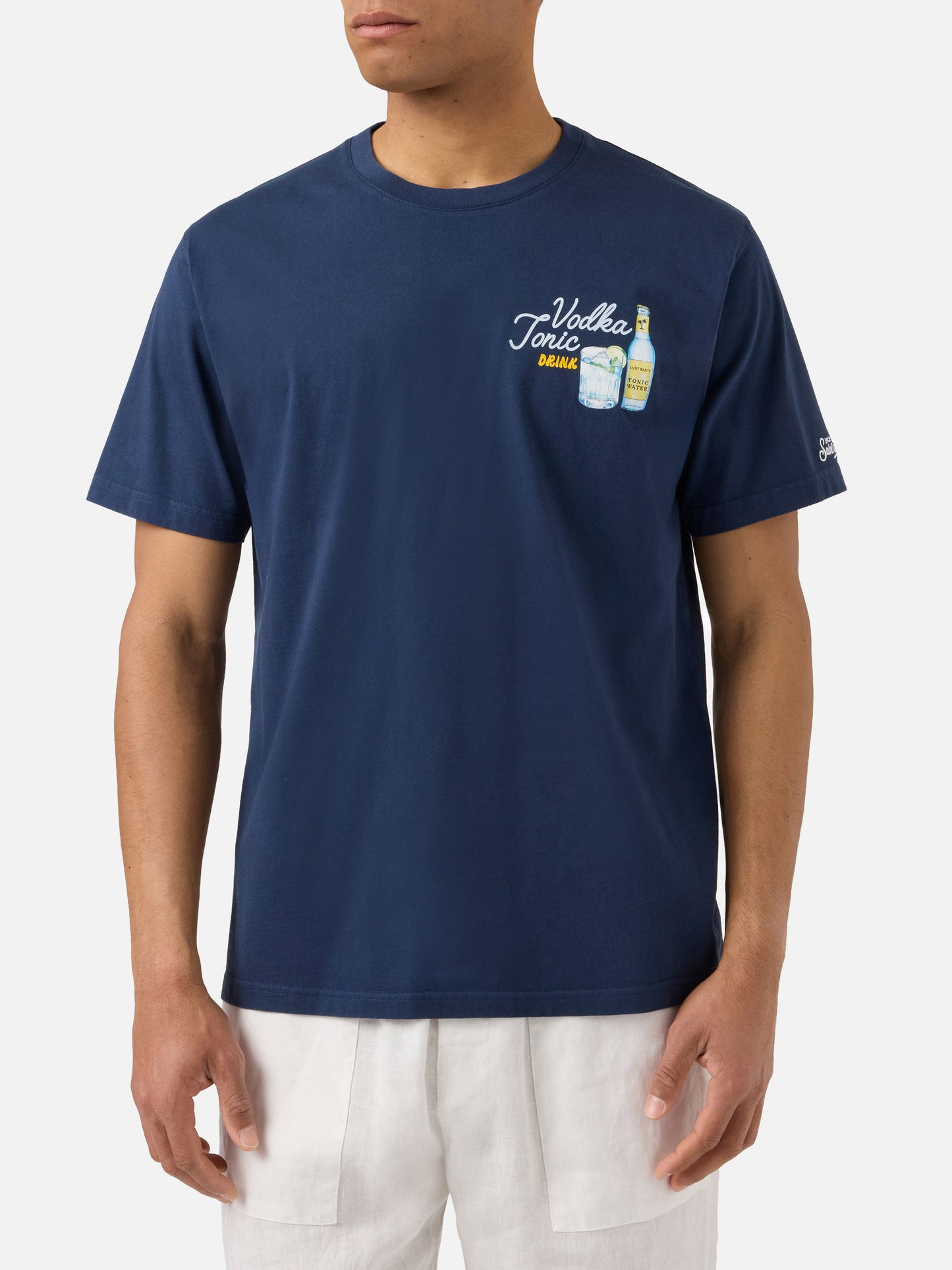 T-shirt Portland bleu avec illustration Vodka Tonic Drink 