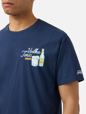 T-shirt Portland bleu avec illustration Vodka Tonic Drink 