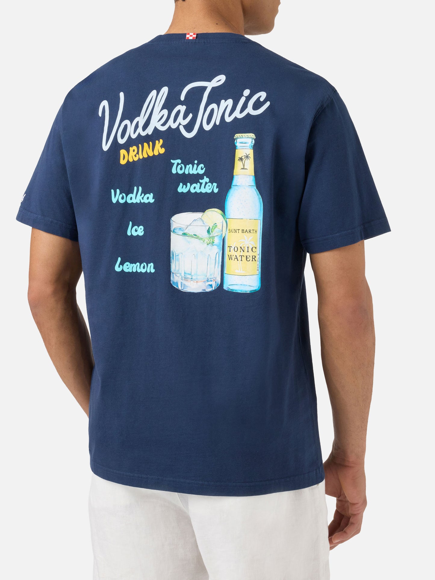 T-shirt Portland bleu avec illustration Vodka Tonic Drink 