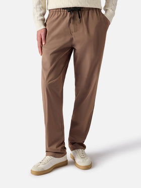 Pantaloni Porter in tessuto tecnico Solaro khaki tinta unita