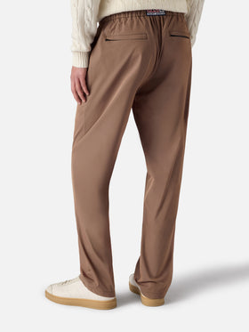 Pantaloni Porter in tessuto tecnico Solaro khaki tinta unita