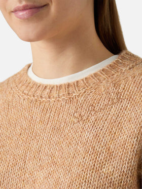 New Queen crewneck in beige blended alpaca