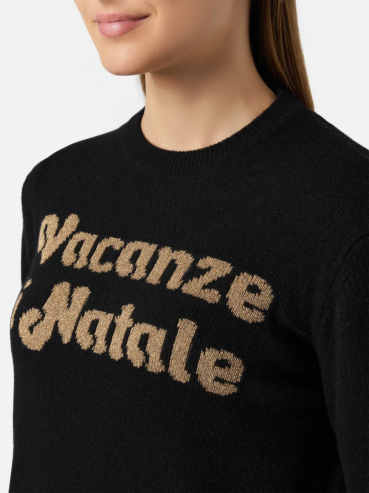 New Queen cashmere-blend crewneck with Vacanze di Natale jacquard | VACANZE DI NATALE SPECIAL EDITION