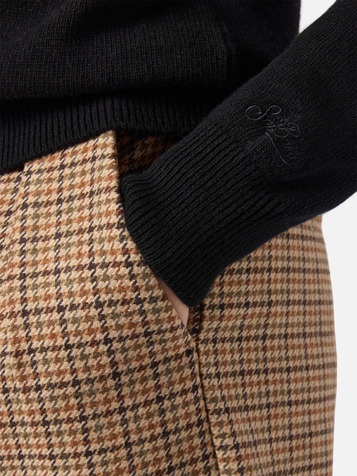 New Queen-Pullover aus Kaschmirmischung in Schwarz mit Vacanze di Natale-Jacquard | VACANZE DI NATALE SONDERAUSGABE