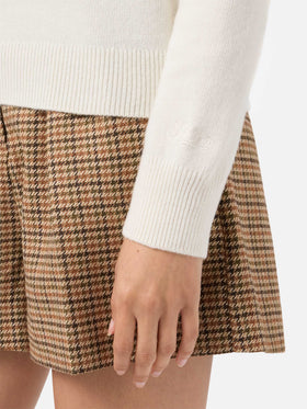 New Queen cashmere-blend crewneck in white with Vacanze di Natale jacquard | VACANZE DI NATALE SPECIAL EDITION