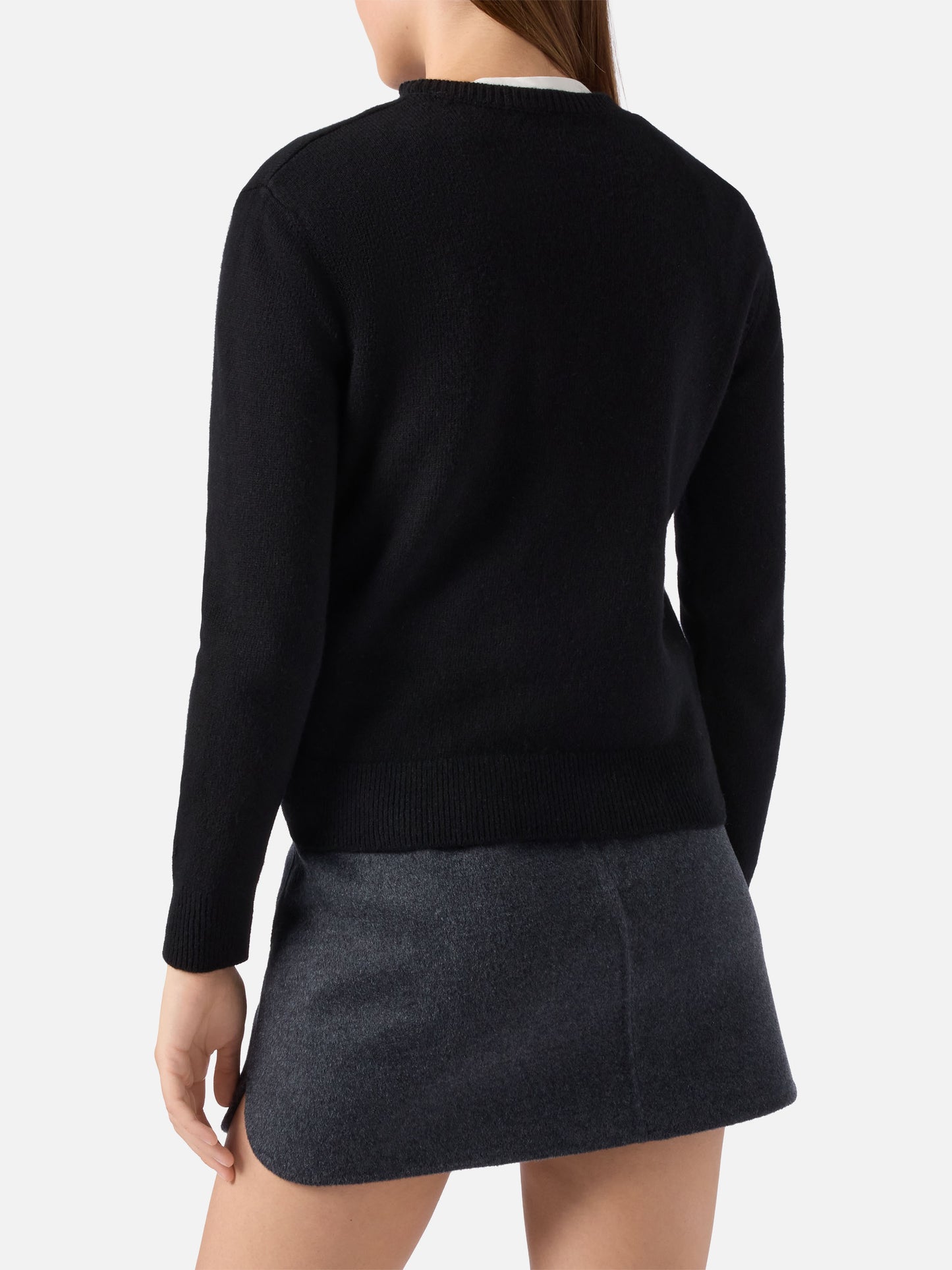 Neuer Queen-Pullover aus Kaschmirmischung in Schwarz mit Adoro-Jacquard