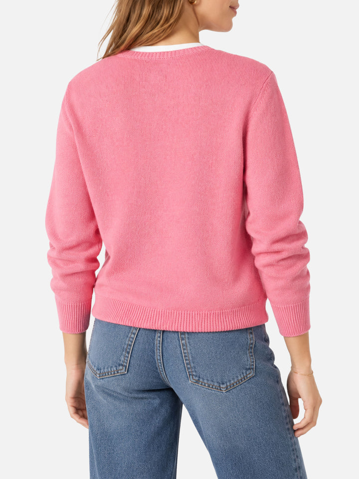Neuer rosafarbener New Queen Pullover mit Snoopy Padel Lover-Print | Special Edition 