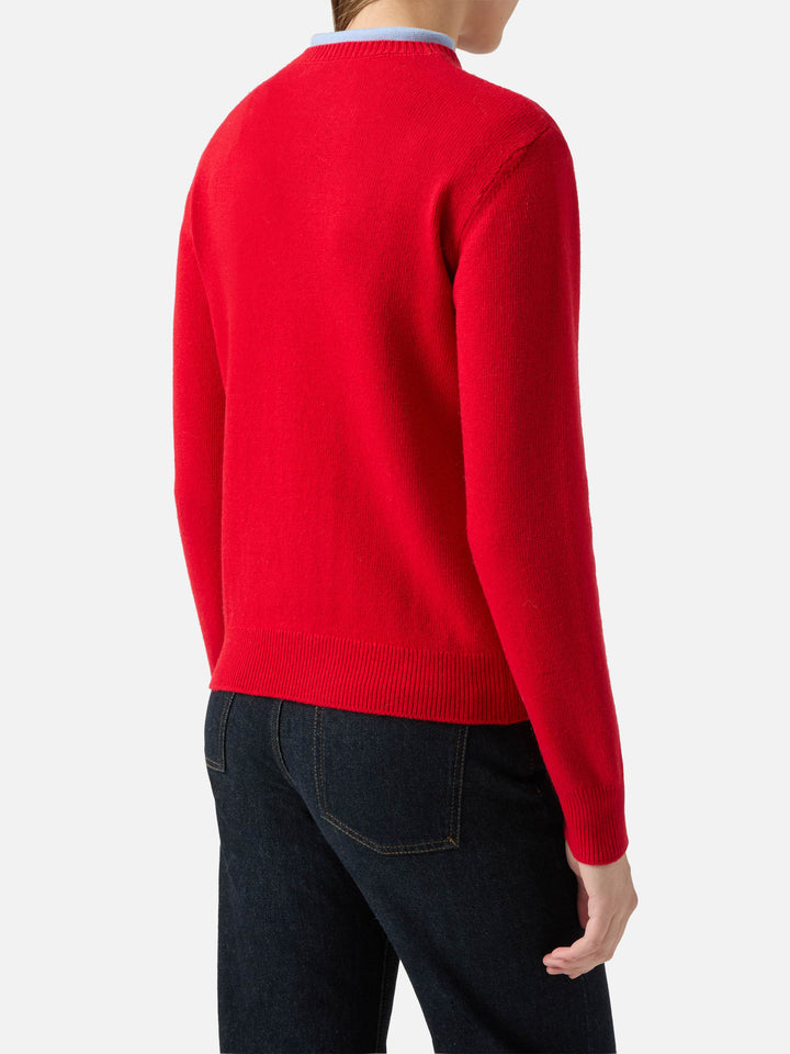New Queen crewneck with Da lunedì a dieta jacquard