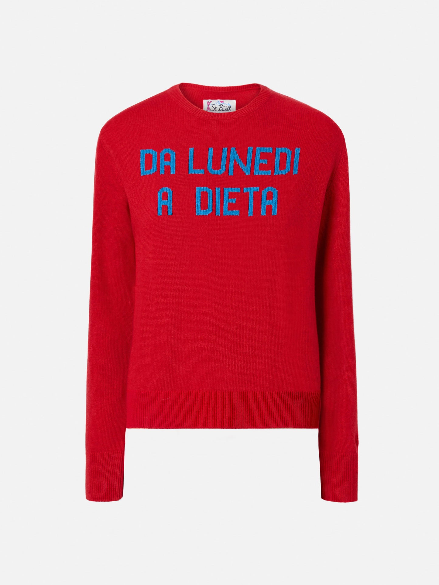 New Queen crewneck with Da lunedì a dieta jacquard