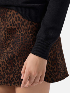 Neuer schwarzer Queen-Pullover aus Kaschmirmischung mit Bollicine e Pailettes-Stickerei