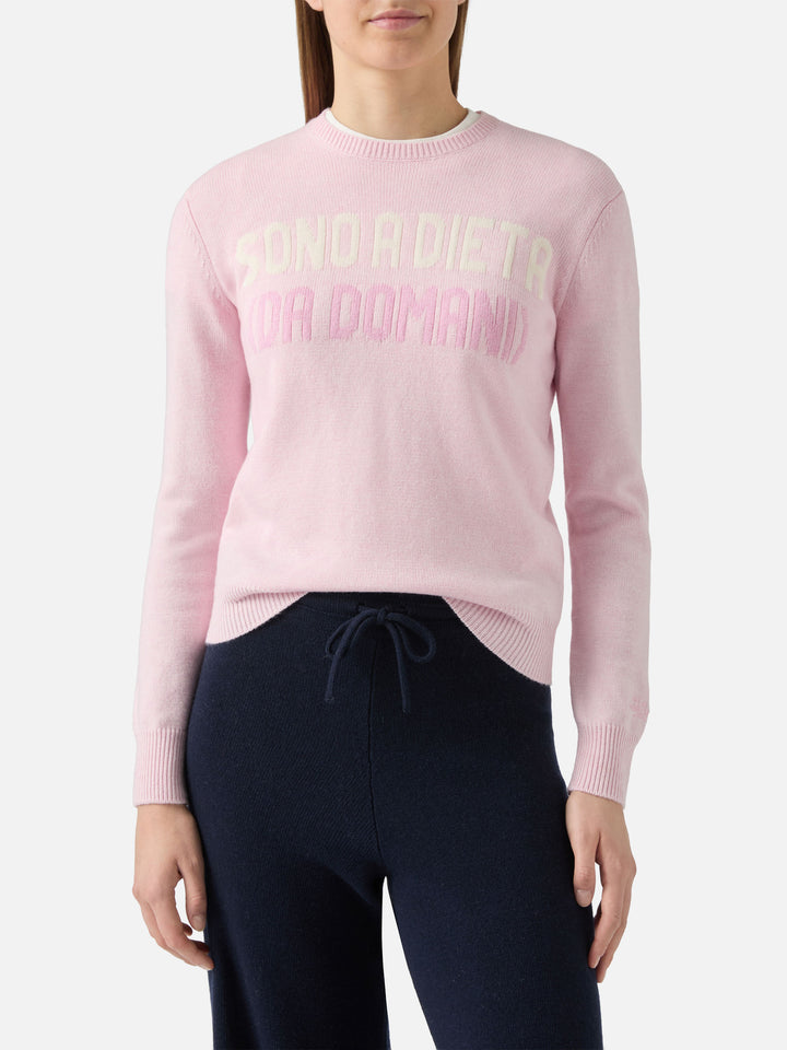 New Queen white sweater Sono a dieta jacquard