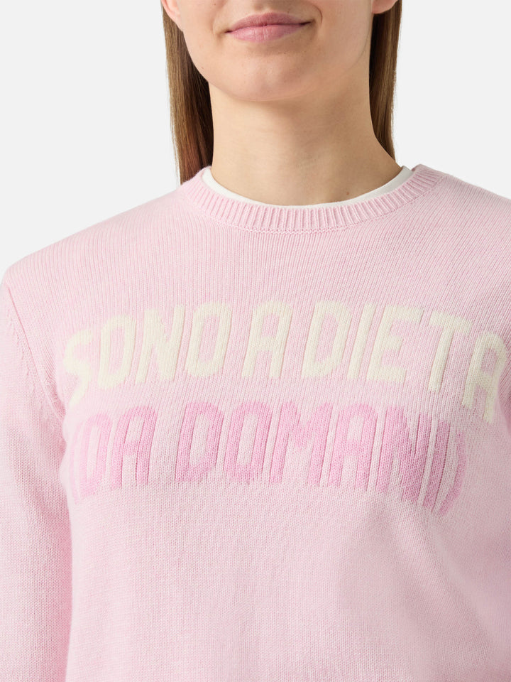 New Queen white sweater Sono a dieta jacquard