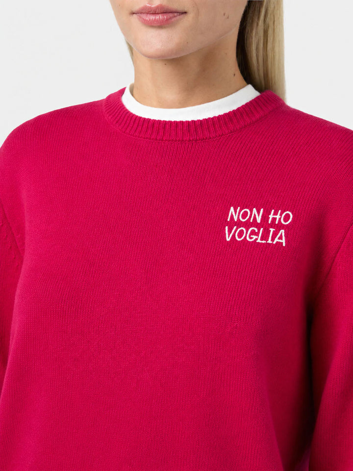 Maglia New Queen bordeaux con ricamo non ho voglia