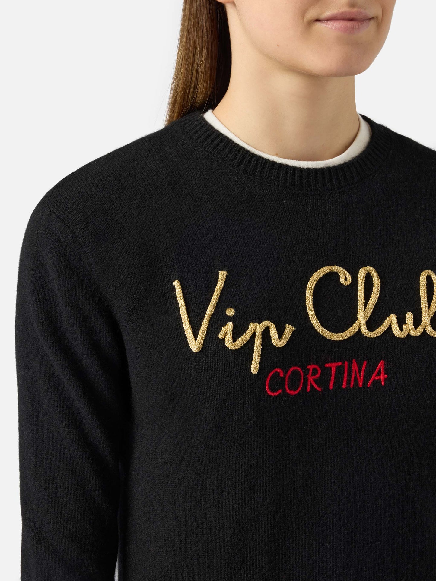 Maglione New Queen con ricamo Vip Club | Special Edition