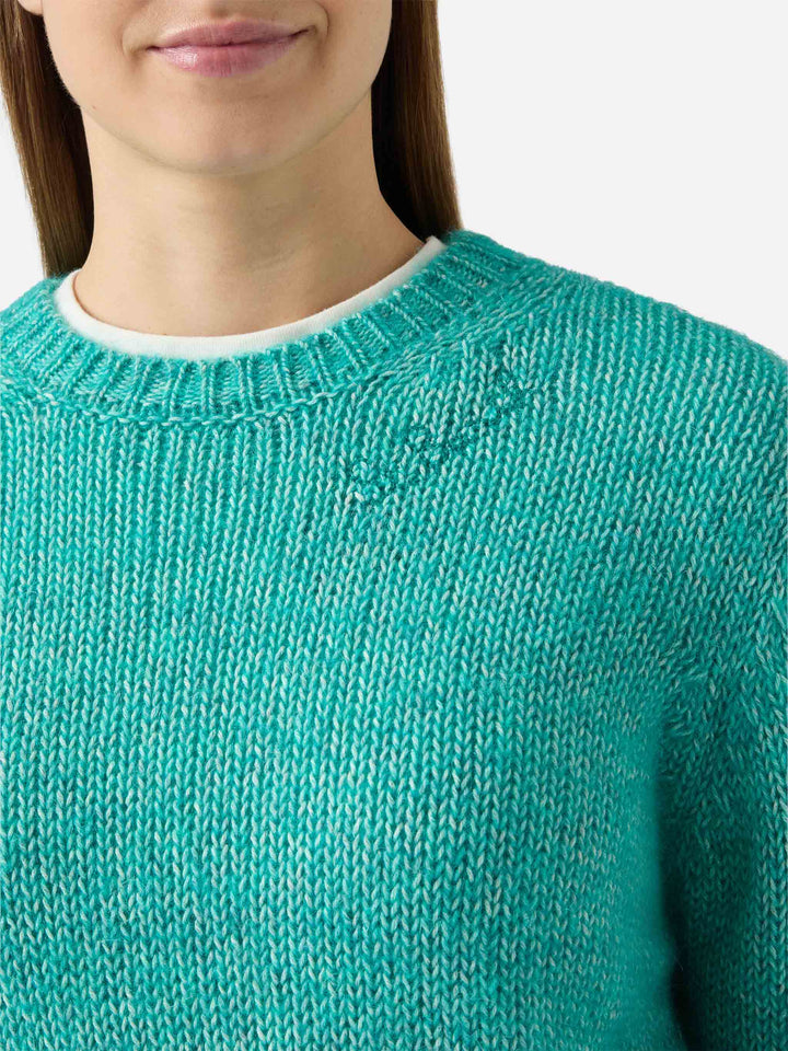 New Queen Crop Soft crewneck with St. Barth embroidery