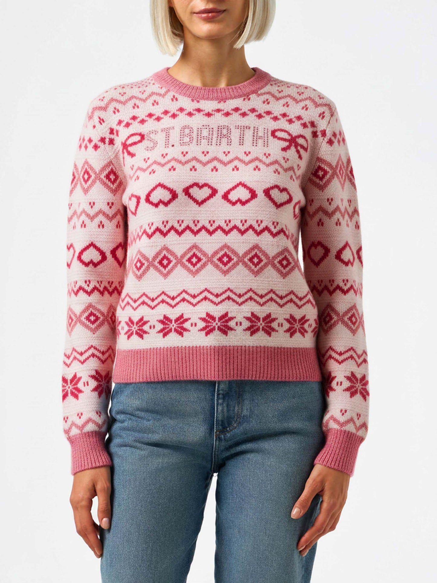 New Queen sweater with Nordic pattern and rhinestone logo