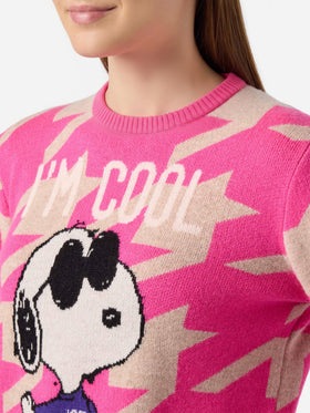 Maglione pied de poule New Queen con jacquard Snoopy | PEANUTS SPECIAL EDITION