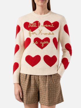 New Queen sweater with All I Want for Xmas is You embroidery