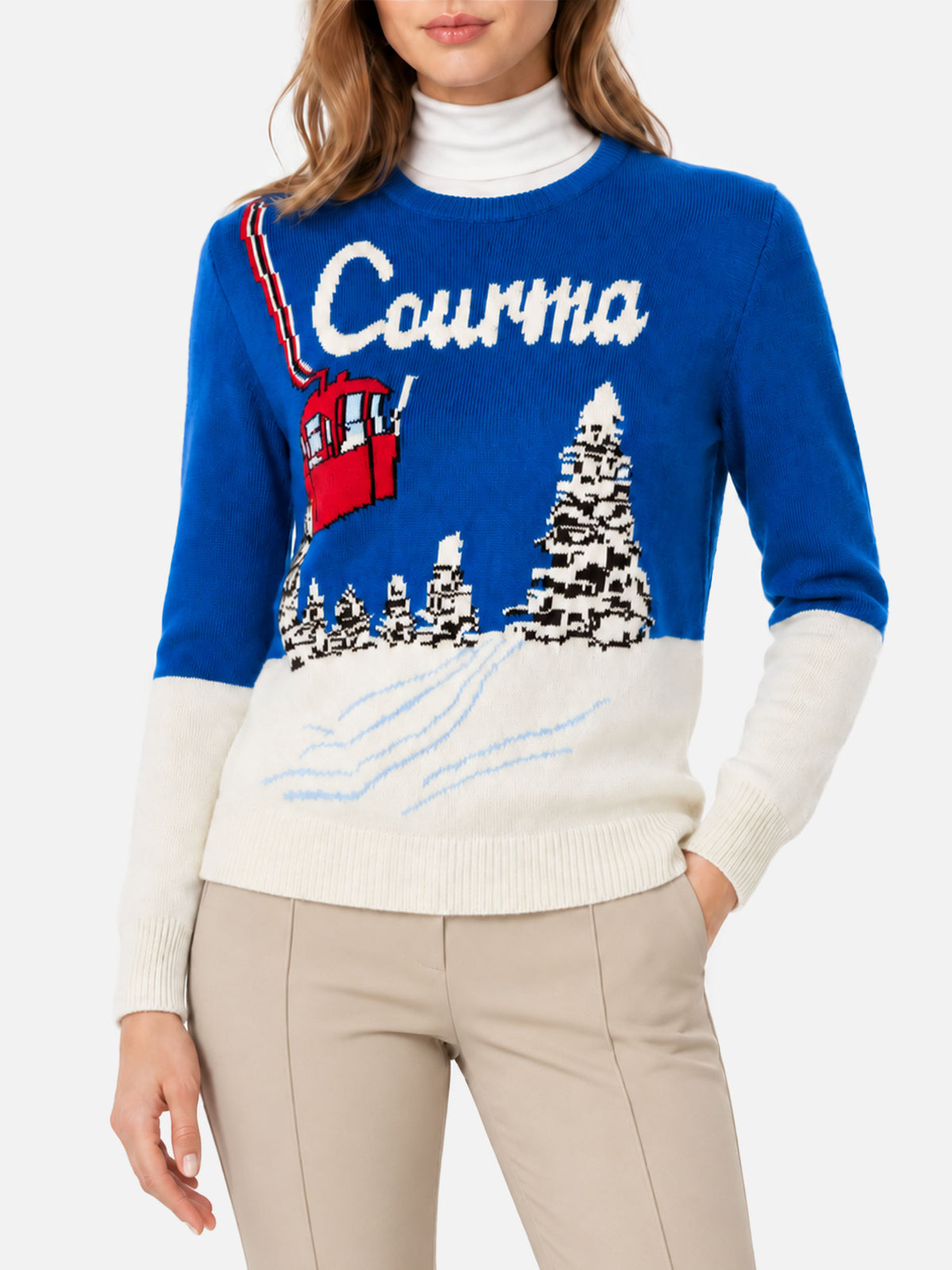 Nouveau pull Queen avec jacquard carte postale Courma 