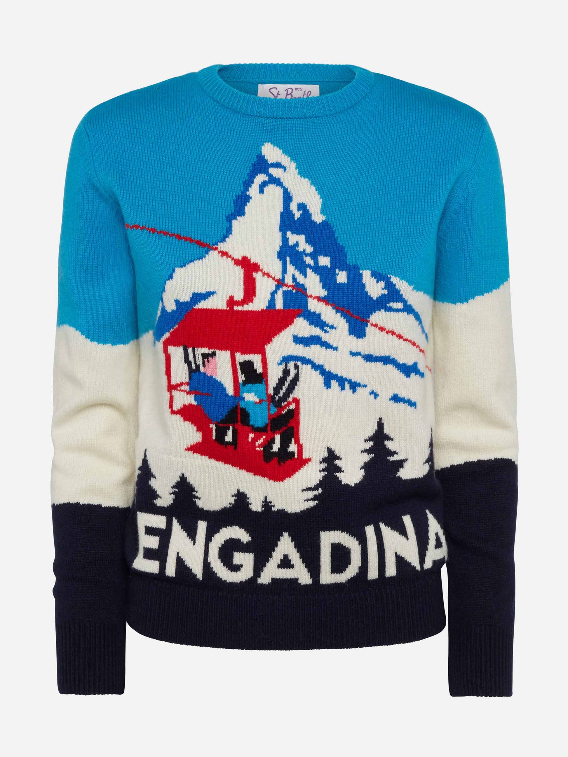 Woman sweater Engadina vintage postcard print - MC2 Saint Barth