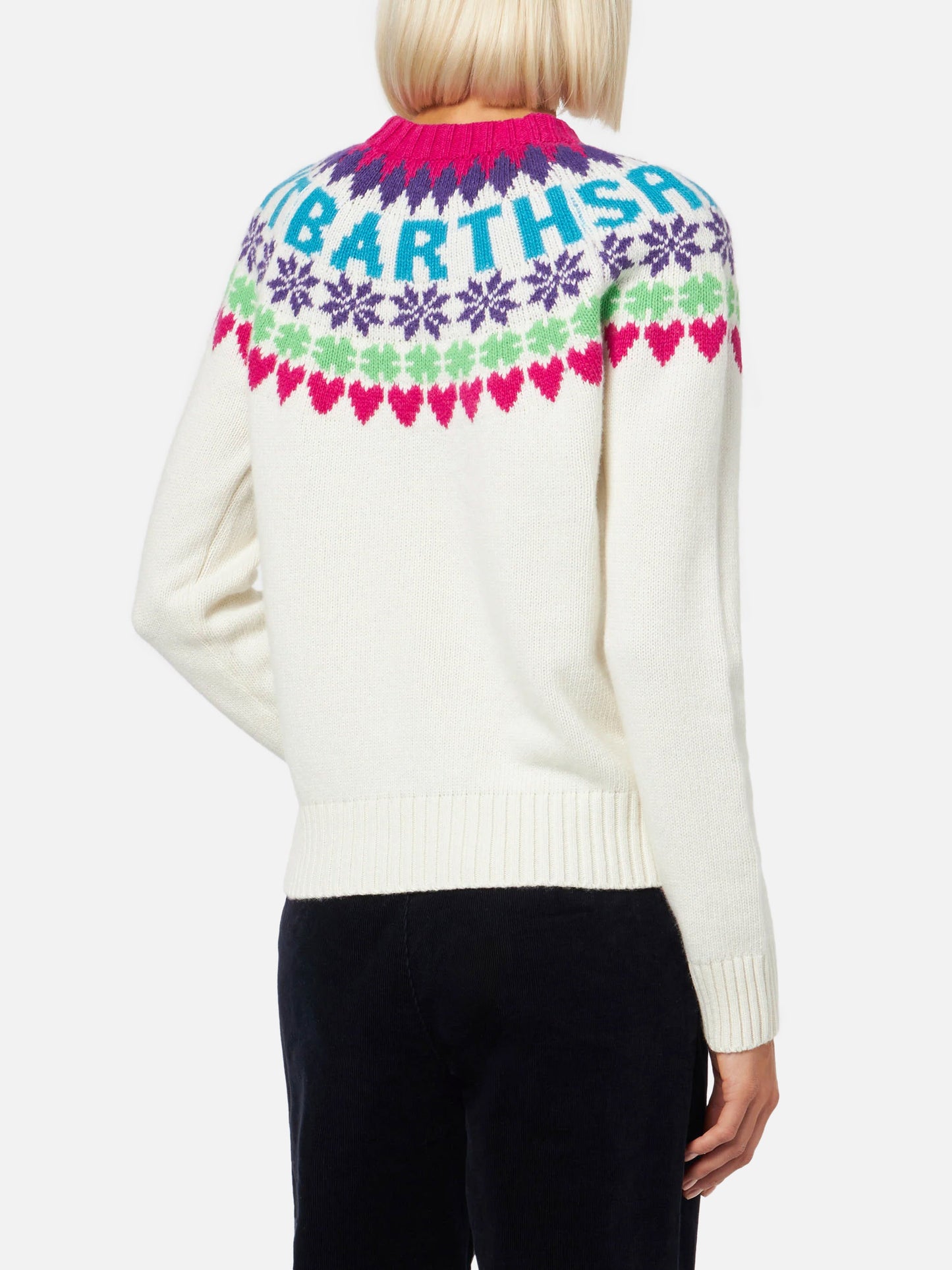 Pull jacquard Fair Isle New Queen Nordic white 