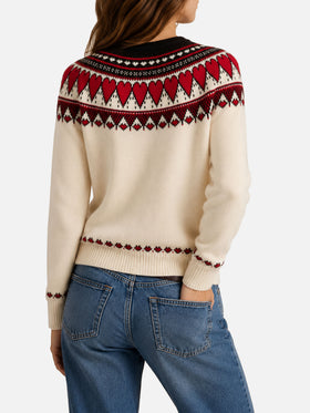 Nuevo jersey New Queen Nordic blanco con jacquard de corazón 