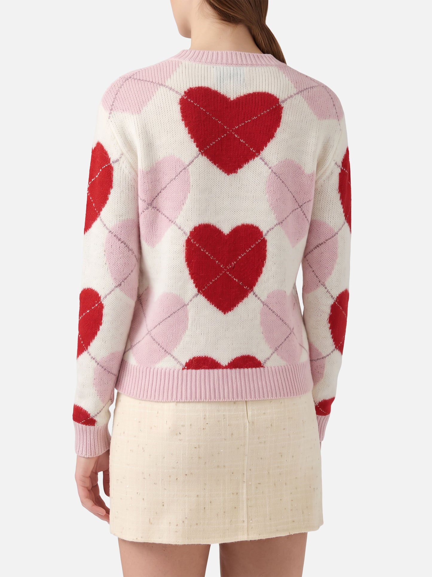 Nouveau pull ras-du-cou New Queen Soft avec jacquard cœur 