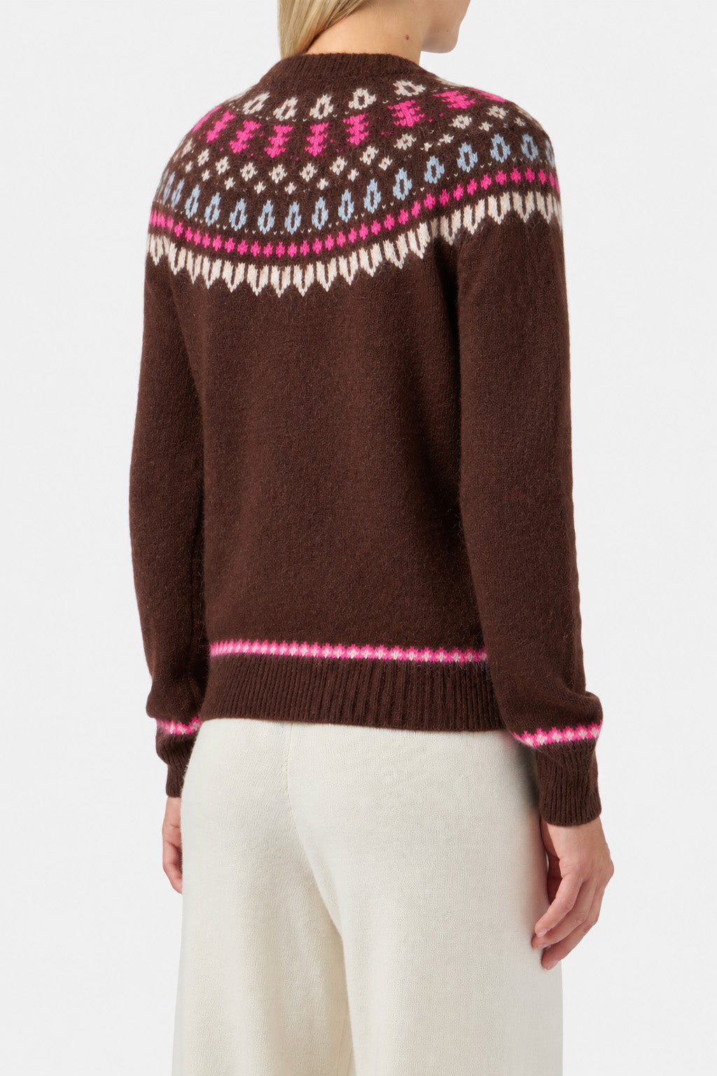 Jersey de punto jacquard marrón Nordic New Queen 