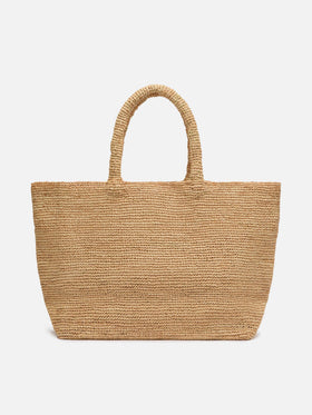 Beige Raffia Beach bag with cotton pouch - MC2 Saint Barth