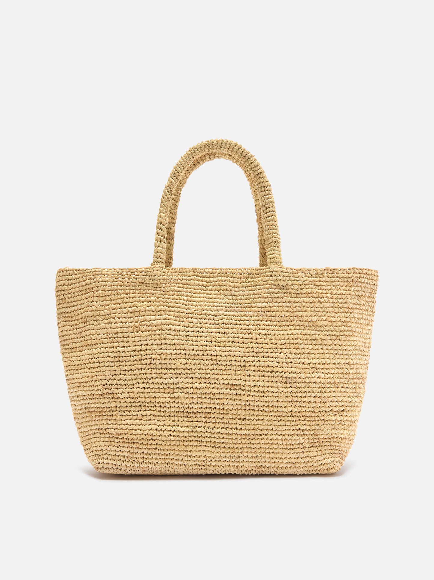 Beach medium raffia bag with contrasting embroidered logo