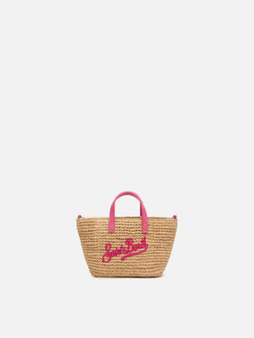 Beige Raffia City Micro bag with Saint Barth embroidery - MC2 Saint Barth